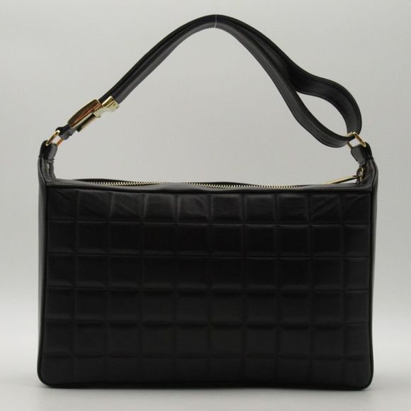 Chanel Chocolate Bar Shoulder Bag Lambskin Leather Black - Picture 2 of 6